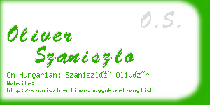 oliver szaniszlo business card